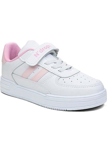 08-24 Deri Erkek Çocuk Sneaker Beyaz Pembe 31-35