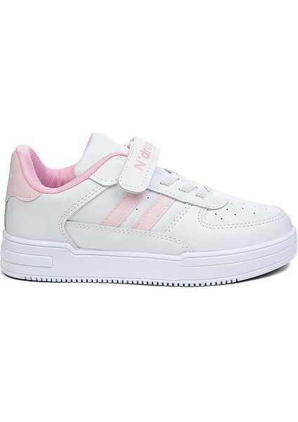 08-24 Deri Erkek Çocuk Sneaker Beyaz Pembe 31-35