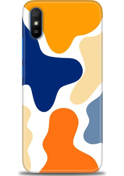 Xiaomi Redmi 9A Kılıf Hd Baskılı Kılıf - Turuncu Lekeler + 9h Nano Ekran Koruyucu