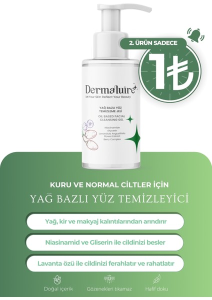 Yüz ve Makyaj Temizleme Yağı, Yüz ve Vücut Temizleyici ( Niasinamid, Gliserin, Lavanta Özü ) 200 ml