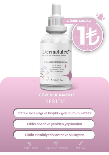 Yaşlanma Karşıtı Collagen Peptide Serum ( Collagen, Argilerine, Hyaluronic Acid ) - 30ml