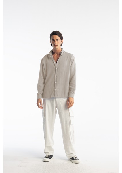 Oversize Dökümlü Gömlek