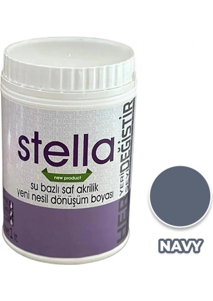 STELLA Su Bazlı Saf Akrilik Boya Navy 1 Lt