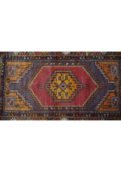 114x171 Cm El Dokuma Çok Renkli Yıkanabilir Antik El Dokuma Küçük Boy Kilim