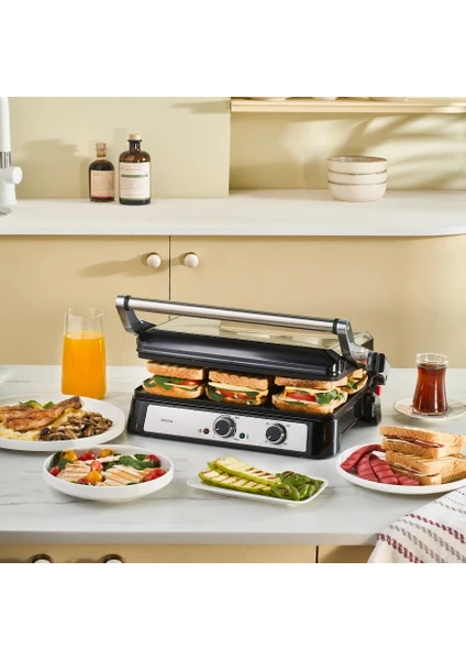 Inox Toastmate Grill Zaman Ayarlı 2000W Izgara ve Tost Makinesi 6 Dilim Kapasiteli