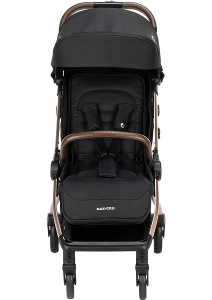 Eva Otomatik Katlanan Kompakt Bebek Arabası Essential Black Champagne