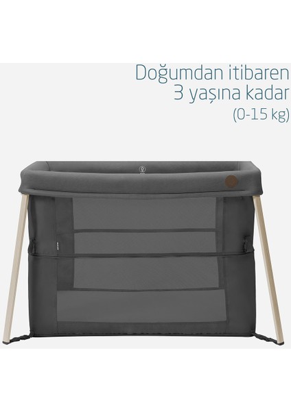 Iris 2 'si Bir Arada Anne Yanı Beşik ve Taşınabilir Çift Katlı Park Yatak Beyond Graphite Eco fırsatları