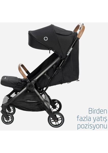 Eva Otomatik Katlanan Kompakt Bebek Arabası Essential Black