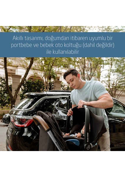 Eva Otomatik Katlanan Kompakt Bebek Arabası Essential Black