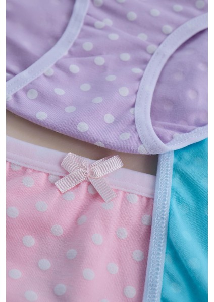 Kız Çocuk 5 Li Paket Puantiye Detaylı Slip Çok Renkli fiyatları