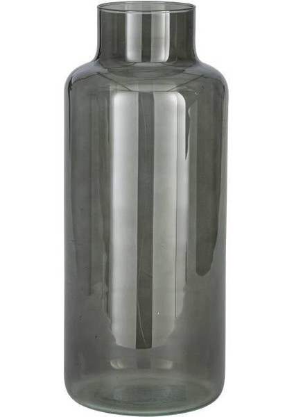421093 "seul" 35CM Yüksekliğinde 19CM Çapında Gri Cam Vazo