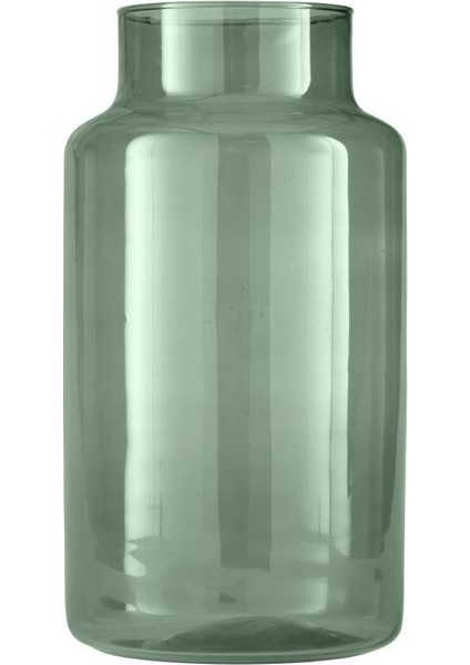 421094 35 cm 19 cm Çapında Yeşil Cam Vazo