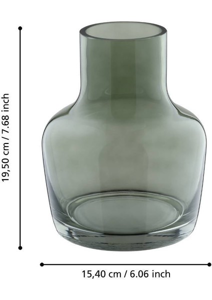 421218 Yeşil Cam Vazo 19,5 cm modelleri