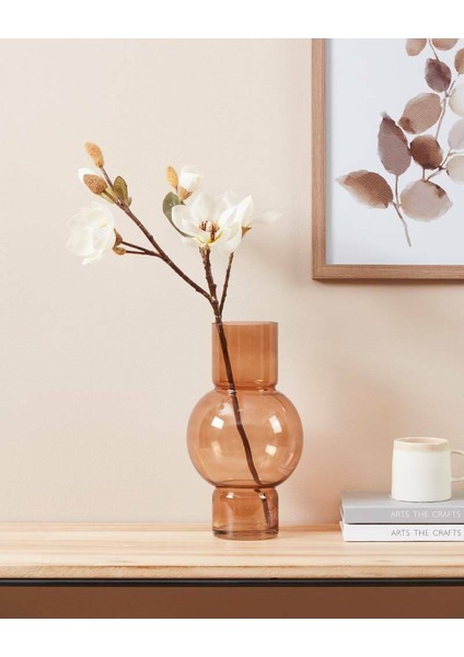 421233 "ampıtabe" Kahverengi Cam Vazo 28CM Yüksekliğinde