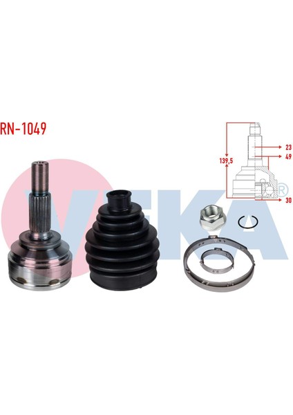 Aks Kafası Sol-sağ Ön Dıs Renault Clıo Iv 1.5 Dcı M-t 23x30x49 Uzunluk 139,50mm 2012-