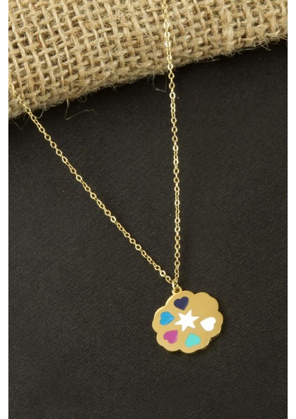 Yıldız Kalp Lüks Çelik Kolye