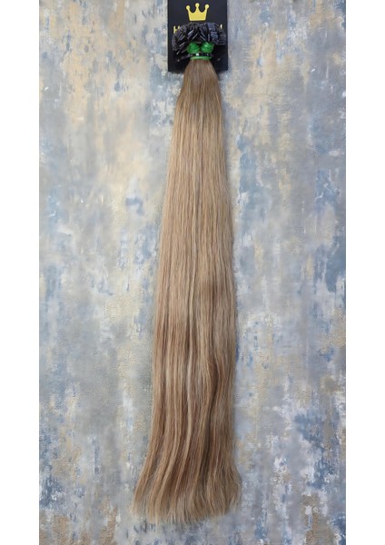 Halitcan Hairking 55cm Açık Küllü Sarı(10.1) Ombreli Koyu Küllü(8.1) , 100 Adet ,60g Saç Mikro Kaynak[100% Gerçek Insan Saçı]