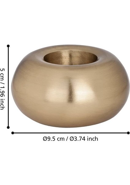 422014 "jellıcoe" 5 cm Yüksekliğinde 9,5 cm Çapında Gold Alüminyum Şamdan- Mumluk modelleri