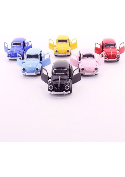 6 Adet Çek-Bırak Büyük Boy 12 cm Die Cast Metal Vosvos Araba 6 Adet Çek-Bırak Metal Vosvos Araba Dıe Cast