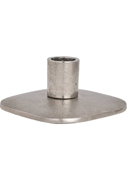 422036 "jellıcoe" 4 cm Yüksekliğinde Gümüş Alüminyum Şamdan- Mumluk