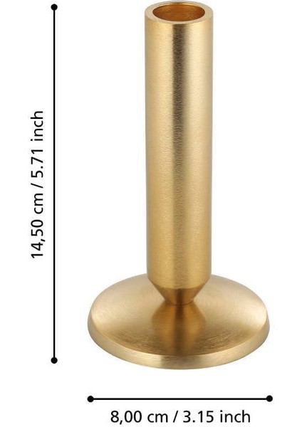 422002 "jellıcoe" 14,5 cm Yüksekliğinde Gold Alüminyum Şamdan- Mumluk modelleri