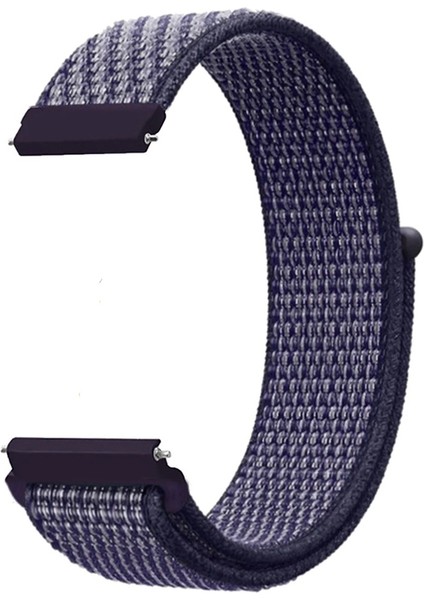 Samsung Galaxy Watch 3 41 mm (20 Mm) Uyumlu Kordon Hasır Örgü Işlemeli Spor Yumuşak Kayış, Siyah - Lil