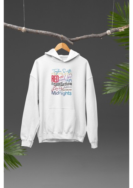 Taylor Swift Renkli Sırt Baskılı Kapüşonlu Sweatshirt, Oversize T. Swift Baskılı Hoodie