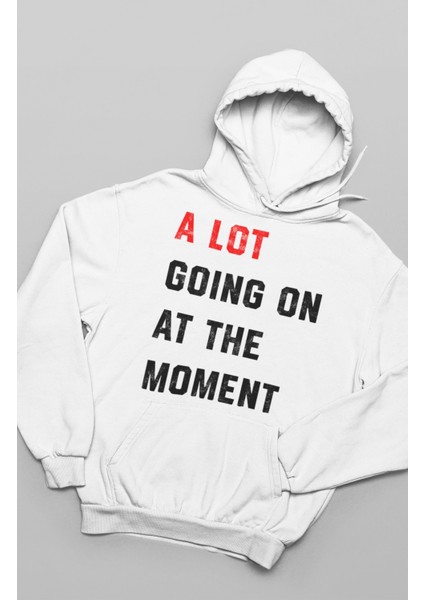 A Lot Going On At The Moment Yazılı Kapüşonlu Sweatshirt, Oversize Taylor Swift Baskılı Hoodie