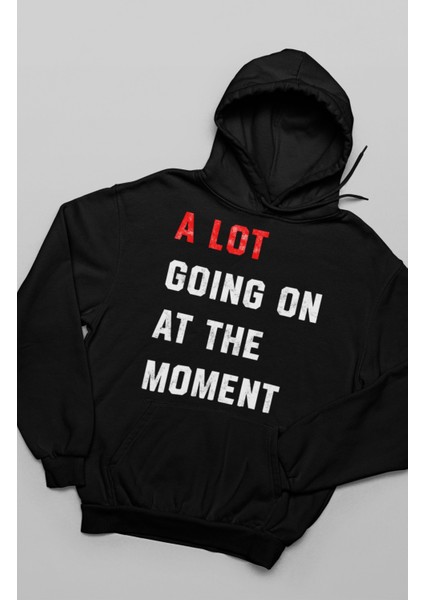 A Lot Going On At The Moment Yazılı Kapüşonlu Sweatshirt, Oversize Taylor Swift Baskılı Hoodie