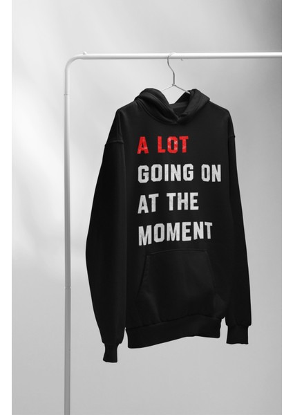 A Lot Going On At The Moment Yazılı Kapüşonlu Sweatshirt, Oversize Taylor Swift Baskılı Hoodie