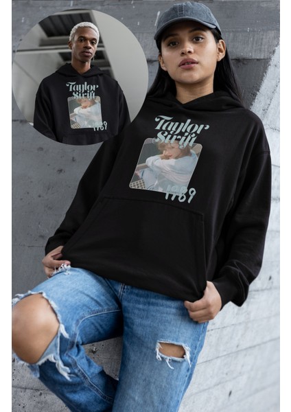 1989 Taylor Resim Baskılı Kapüşonlu Sweatshirt, Oversize Taylor Swift Baskılı Hoodie