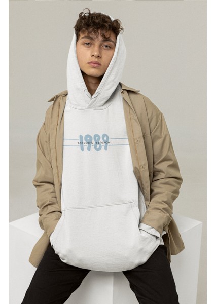 1989 Album Sırt Baskılı Kapüşonlu Sweatshirt, Oversize Taylor Swift Baskılı Hoodie