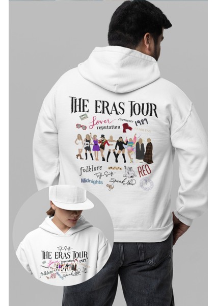 Eras Tour Taylor Swift Album's Sırt Baskılı Kapüşonlu Sweatshirt, Oversize Baskılı Hoodie