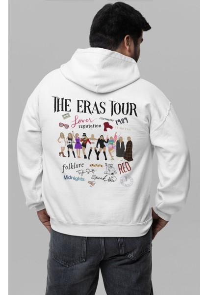 Eras Tour Taylor Swift Album's Sırt Baskılı Kapüşonlu Sweatshirt, Oversize Baskılı Hoodie