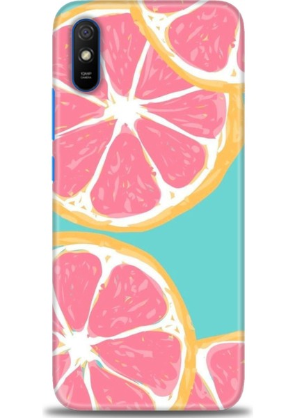 Xiaomi Redmi 9A Kılıf Hd Baskılı Kılıf - Pembe Limon + 9h Nano Ekran Koruyucu