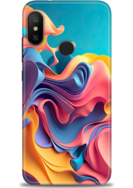 Xiaomi Mi A2 Lite Kılıf Hd Baskılı Kılıf - Renkli Su + 9h Nano Ekran Koruyucu