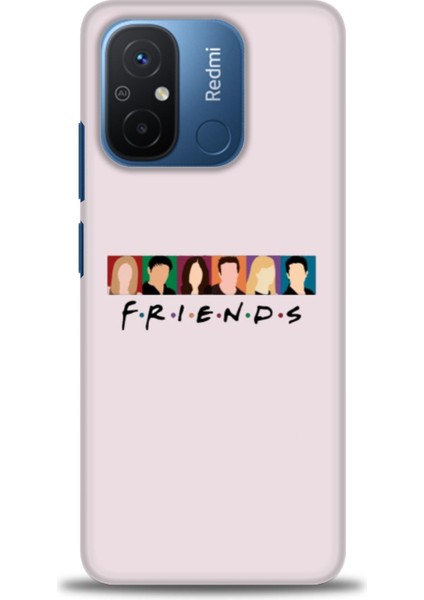 Xiaomi Redmi 12C Kılıf Hd Baskılı Kılıf - Renkli Friends + 9h Nano Ekran Koruyucu