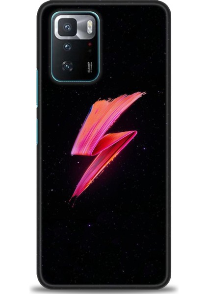 Xiaomi Poco X3 Gt Kılıf Hd Baskılı Kılıf - Pembe Şimşek + 9h Nano Ekran Koruyucu