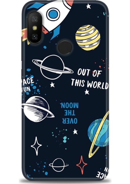 Xiaomi Mi A2 Lite Kılıf Hd Baskılı Kılıf - Space Fun + 9h Nano Ekran Koruyucu