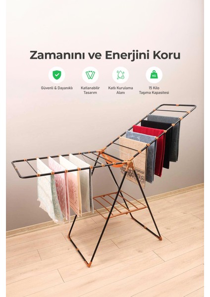 Vipaş Pera Soft Siyah Çamaşır Kurutmalığı