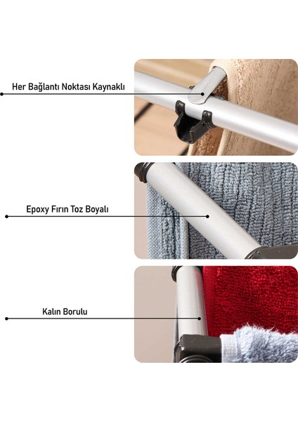 Vipaş Pera Soft Siyah Çamaşır Kurutmalığı