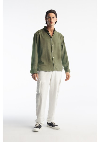 Oversize Dökümlü Gömlek
