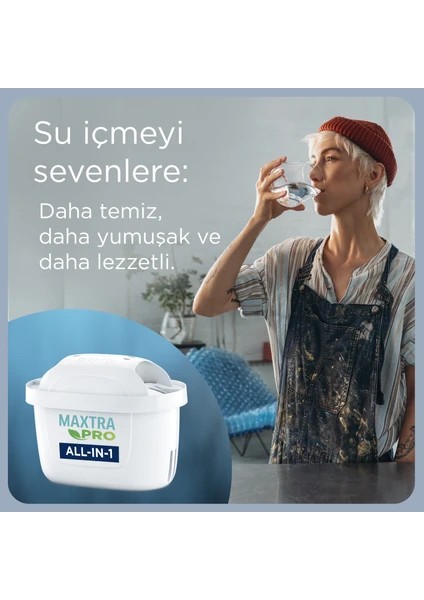 BRITA MAXTRA PRO ALL-IN-1 Yedek Su Arıtma Filtresi, 3’lü