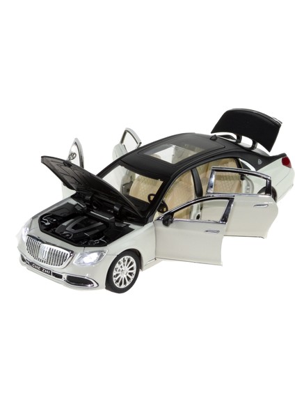 1:24 Ölçek Die-Cast Model Metal Araba Süper Sedan Siyah Işıklı