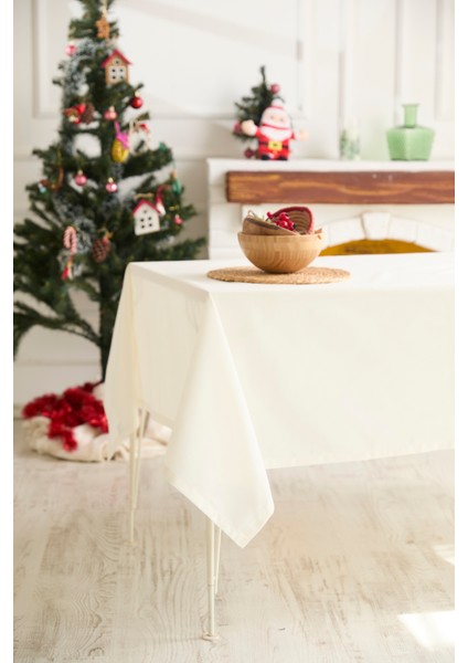 Ekru Düz Masa Örtüsü