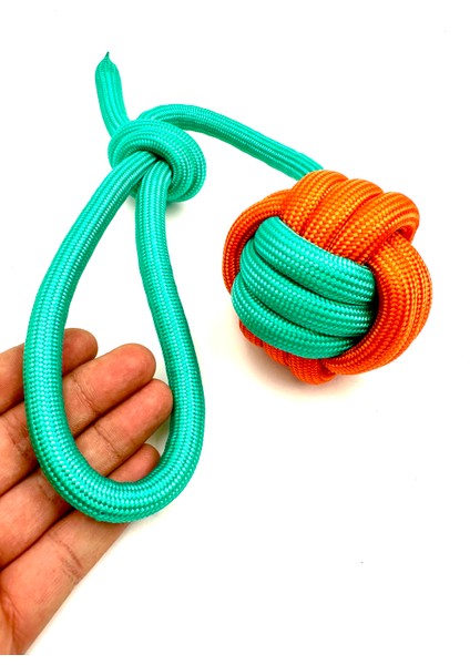 Dayanıklı Düğümlü Tutma Kulplu Köpek Eğitim Topu Xl