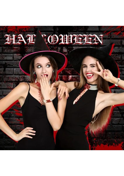 Lovisa Accessories Halloween Cadılar Bayramı Kanlı Kolye Vampir 3 Sıra Inci Kolye