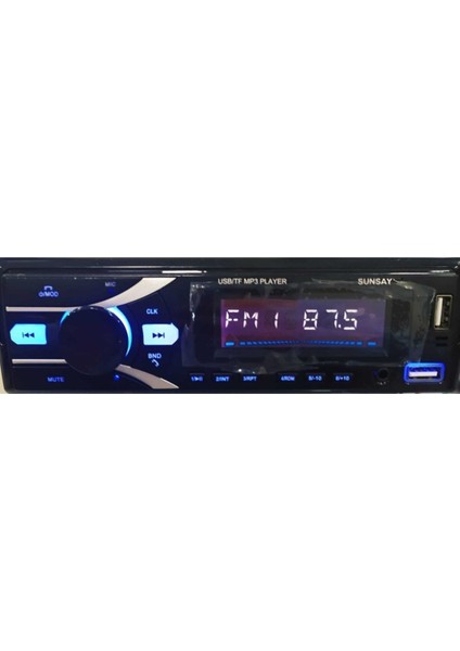 Sunsay Mb-25 Çift USB Telefon Şarj Eden Bluetooth USB Aux Sd Oto Teyp