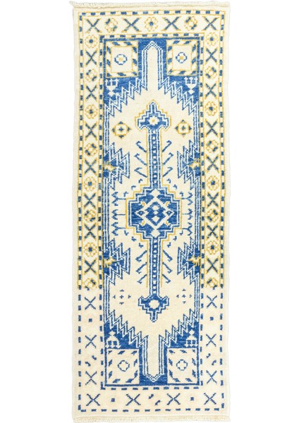Madiyar Geometrik Motifli Yün Yolluk 72x191 Cm
