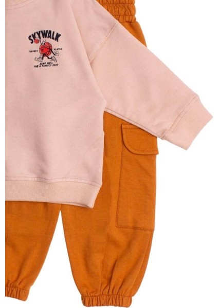 Skay Walk Baskılı Oversize Alt Üst Bebek Çocuk Eşofman Takımı modelleri